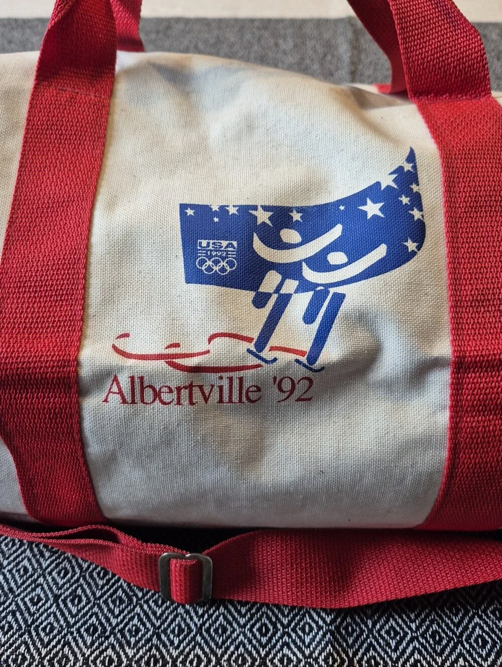 Vintage 1992 Albertville Olympics Duffel Bag